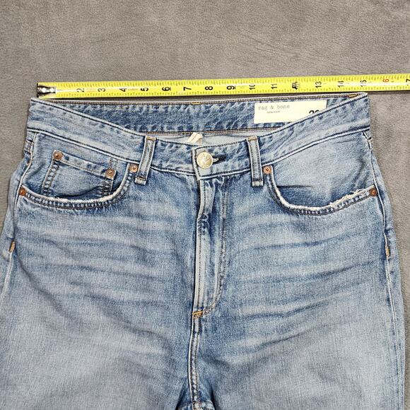 Rag & Bone Ruth Super High Rise Straight Size 29 Raw Hem Ripped Knee - Picture 9 of 11